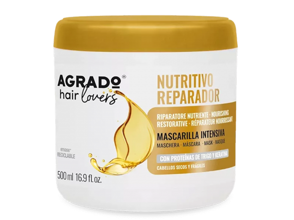 Интензивно подхранваща и възстановяваща маска за коса Hair Lovers Nourishing Restorative Mascarilla 500 мл. – AGRADO Интензивно подхранваща и възстановяваща маска за коса Hair Lovers Nourishing Restorative Mascarilla 500 мл. – AGRADO