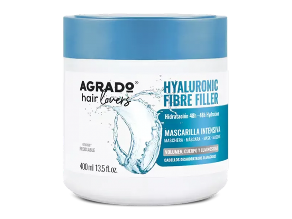 Хидратираща и възстановяваща маска за коса Hair Lovers Hyaluronic Fibre Filler Mascarilla 400 мл. – AGRADO Хидратираща и възстановяваща маска за коса Hair Lovers Hyaluronic Fibre Filler Mascarilla 400 мл. – AGRADO